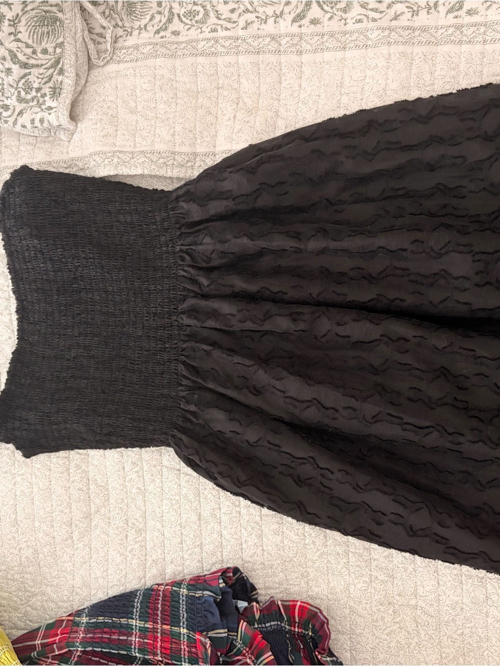 Hill House Home Anita Nap Dress Black Fil Coupé Smocked XS - Picture 4 of 6